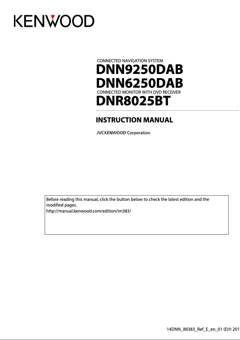 Page 1 de la notice Manuel utilisateur Kenwood DNR8025BT