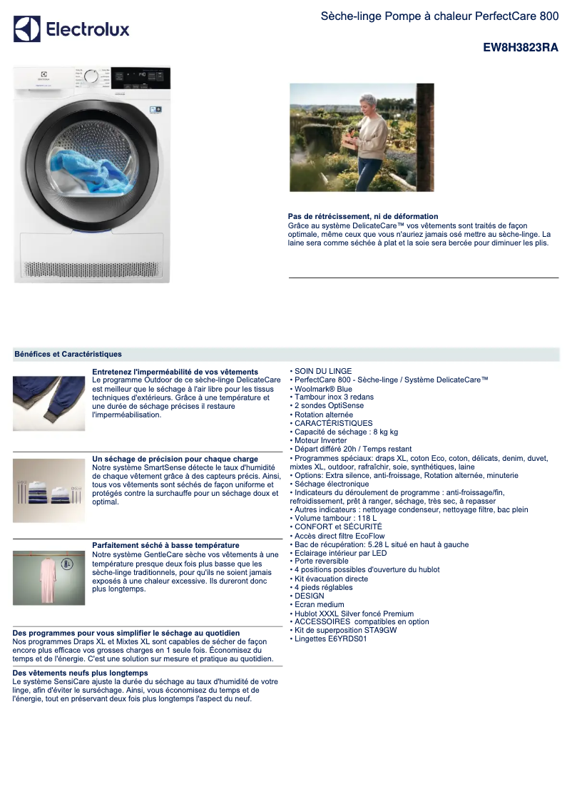 Image de la première page du manuel de l'appareil EW8H3823RA