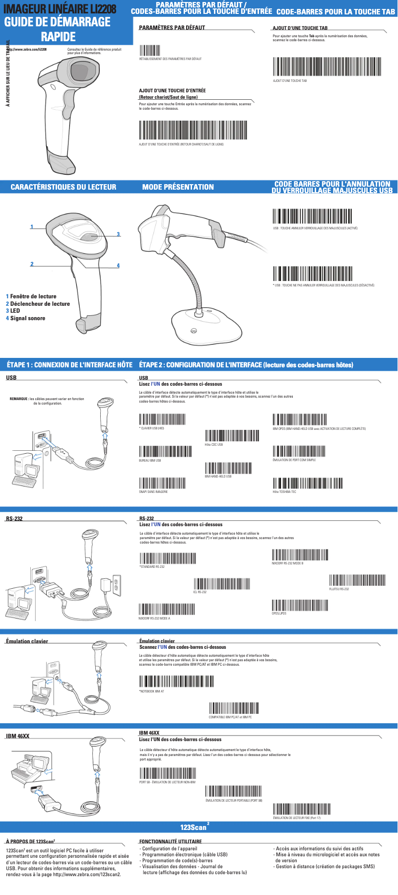 Page n°1 - Guide de démarrage rapide Zebra LI2208