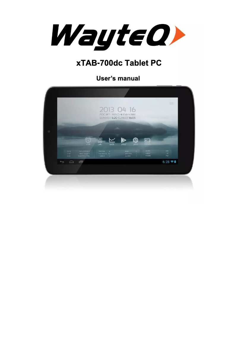 Page n°1 - Manuel utilisateur WayteQ XTab 700 DC