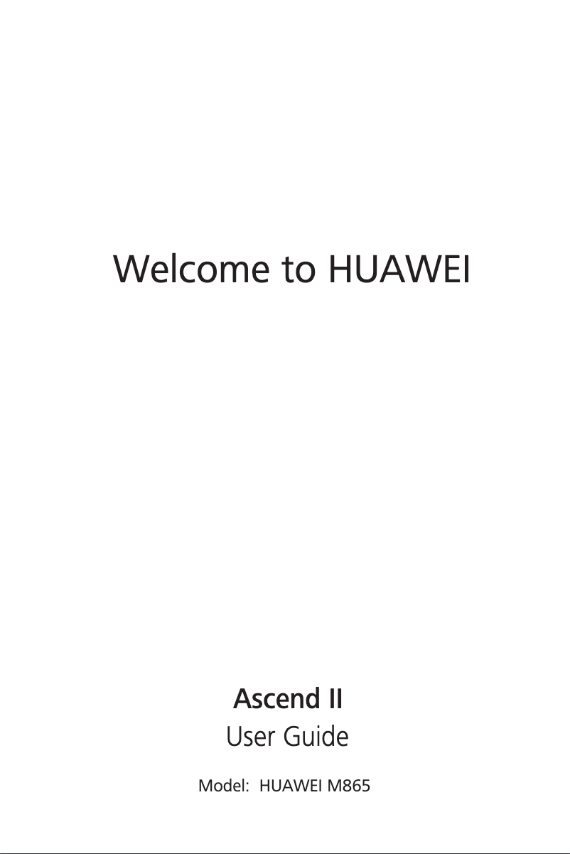 Page 1 de la notice Manuel utilisateur Huawei M865