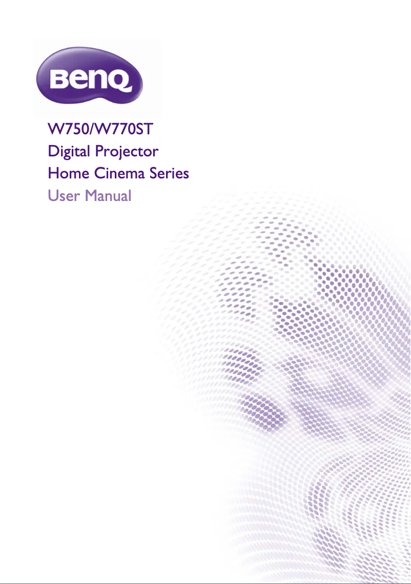 Page 1 de la notice Manuel utilisateur BenQ W750