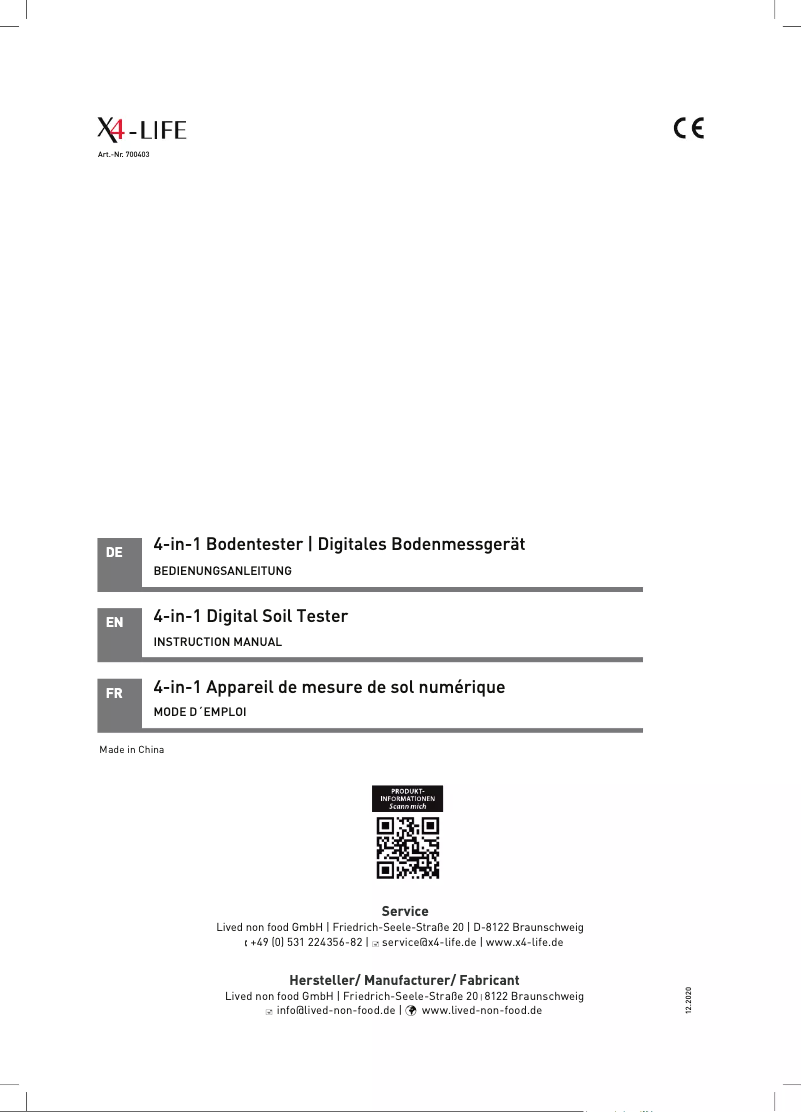 Image de la première page du manuel de l'appareil 700403