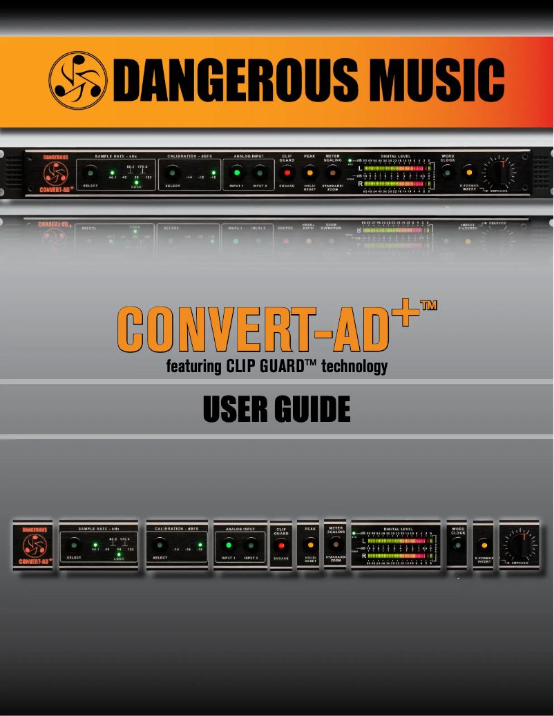 Page 1 de la notice Manuel utilisateur Dangerous Music CONVERT-AD+