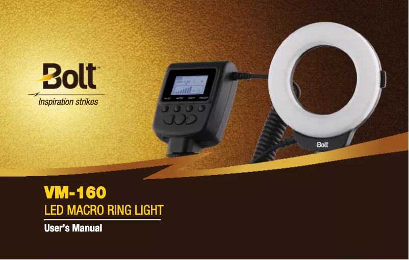 Page 1 de la notice Manuel utilisateur Bolt VM-160