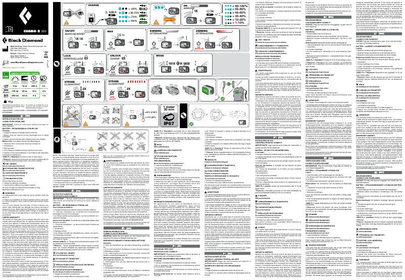 Image de la première page du manuel de l'appareil Cosmo R 350