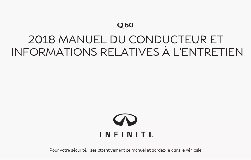 Page n°1 - Manuel utilisateur Infiniti Q60 (2018)