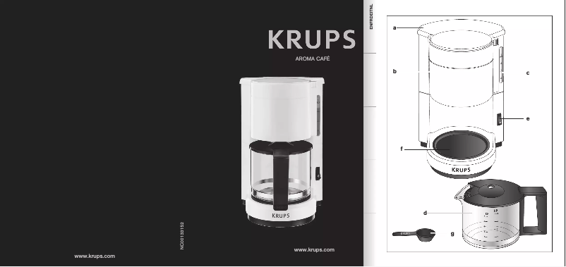 Page n°1 - Manuel utilisateur Krups Aroma Café 5 F18301