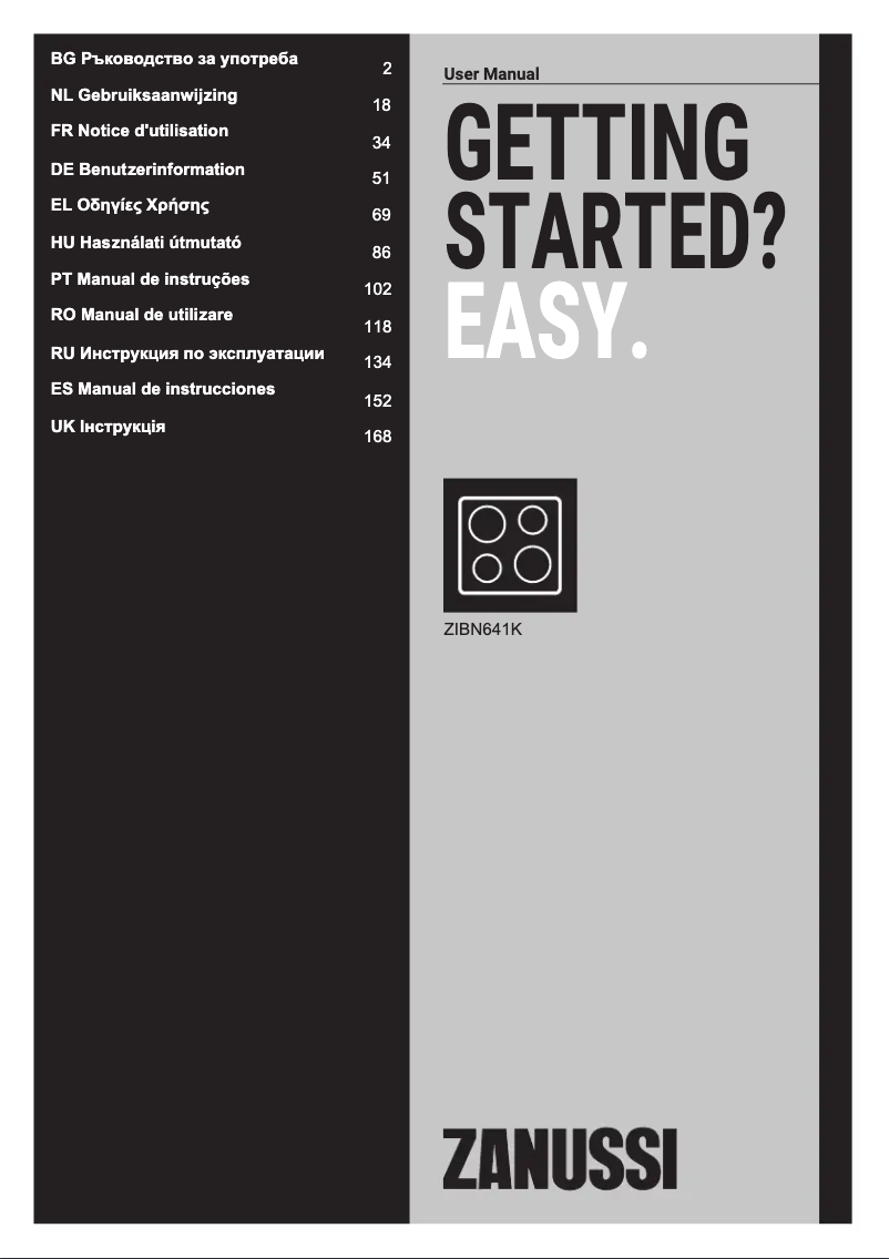 Image de la première page du manuel de l'appareil ZIBN641K