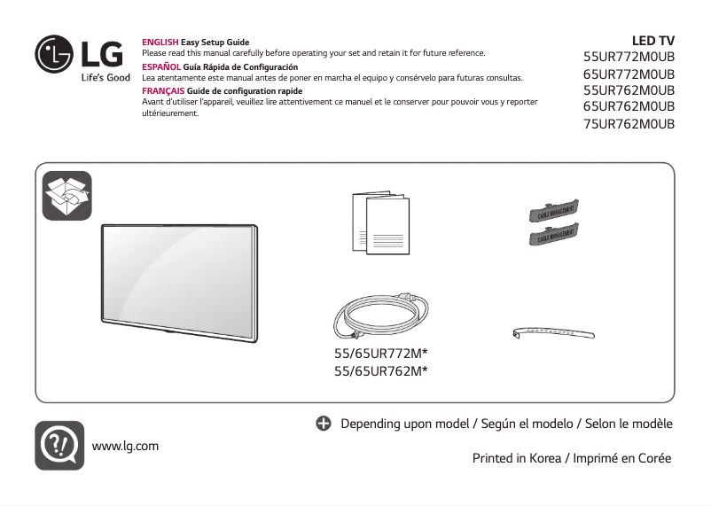 Page n°1 - Manuel utilisateur LG 75UR762M