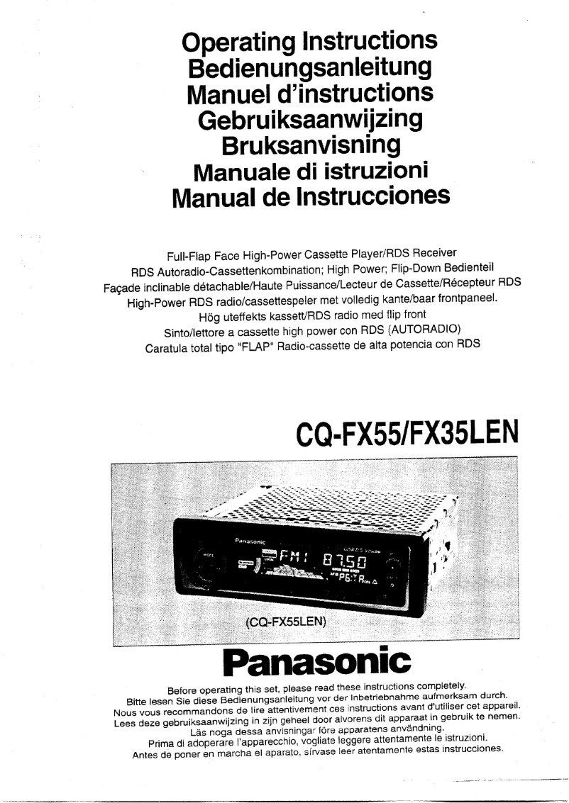 Imagen de la primera página del manual del dispositivo CQ-FX35LEN