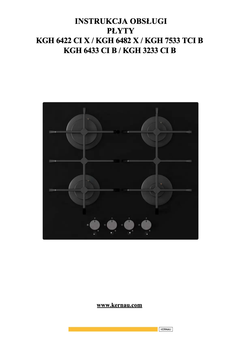 Page 1 de la notice Manuel utilisateur Kernau KGH 6433 CI B