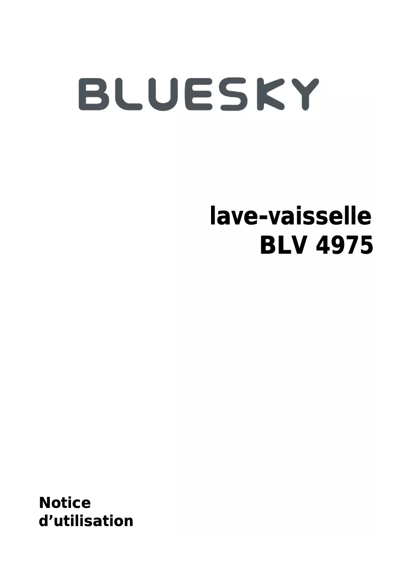 Page n°1 - Manuel utilisateur Bluesky BLV 4975