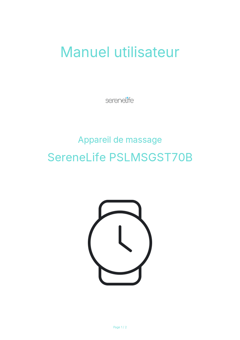 Image de la première page du manuel de l'appareil PSLMSGST70B
