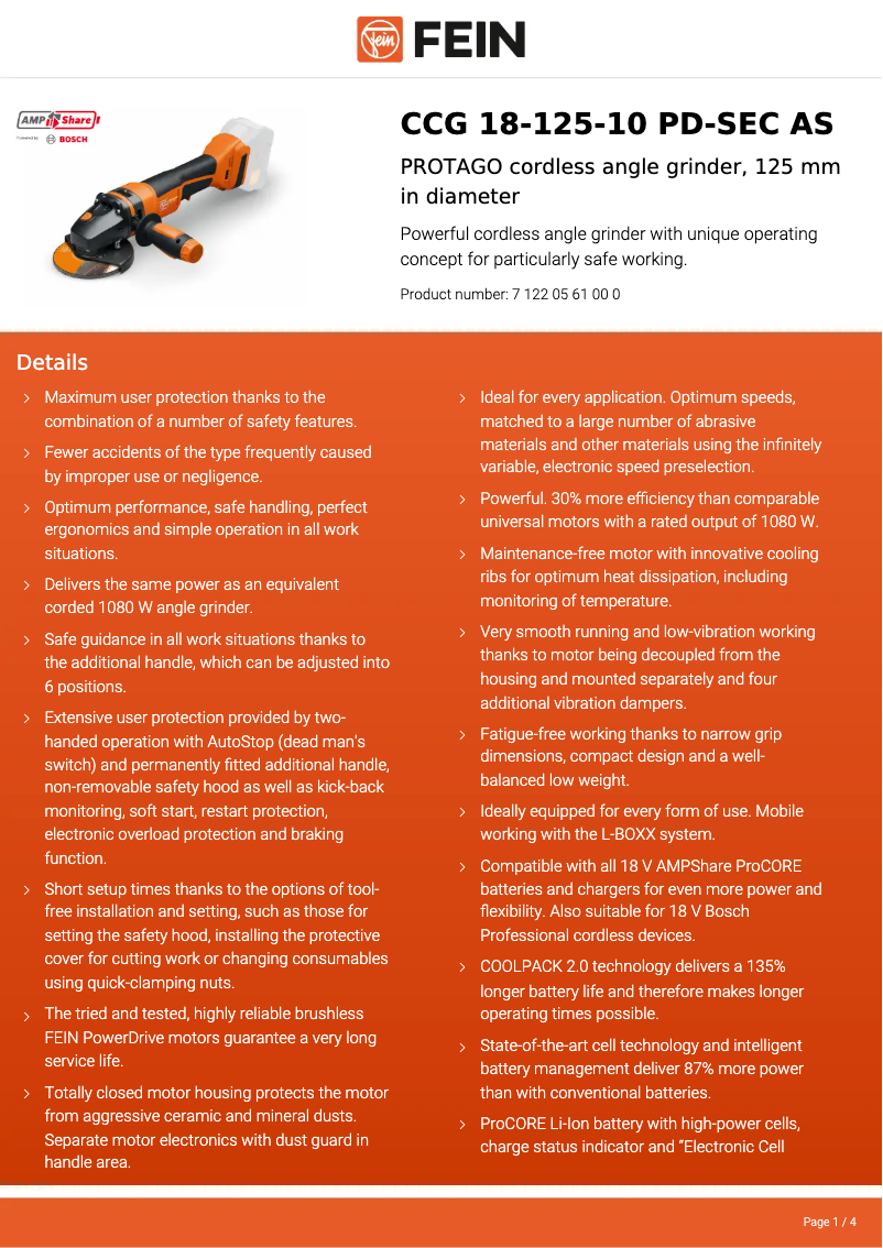 Image de la première page du manuel de l'appareil CCG 18-125-10 PD-SEC AS