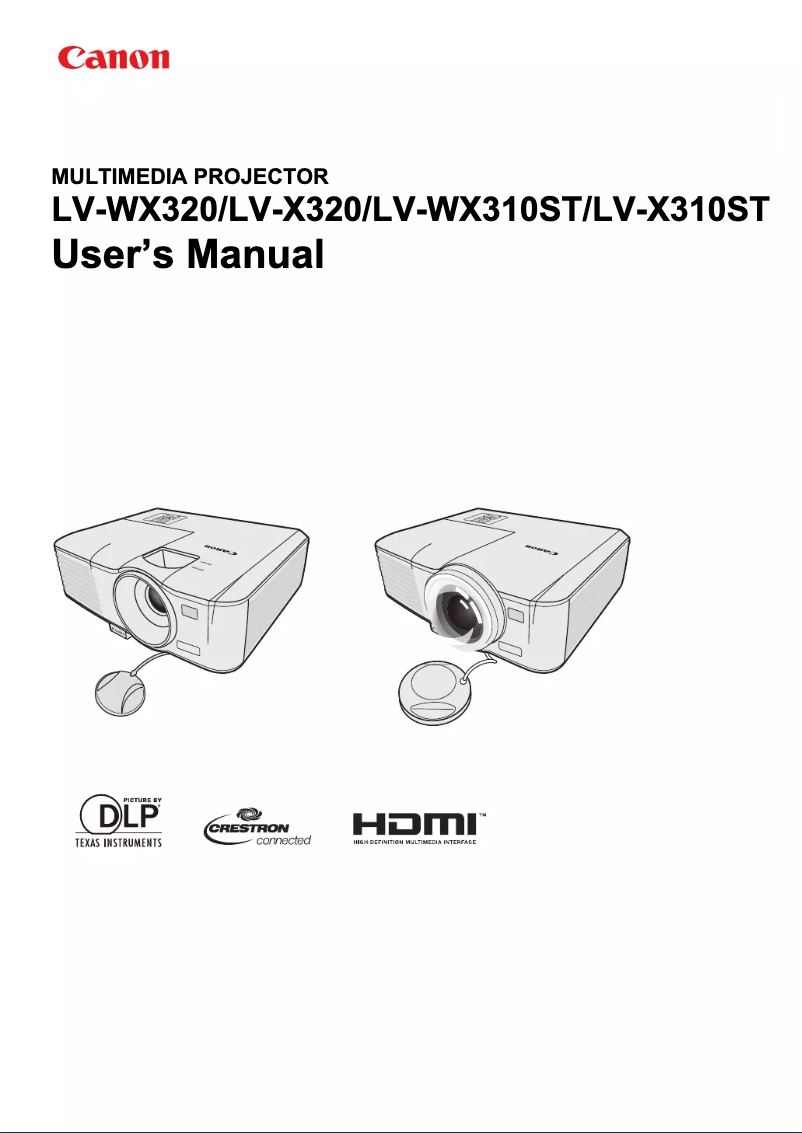 Page 1 de la notice Manuel utilisateur Canon LV-WX320