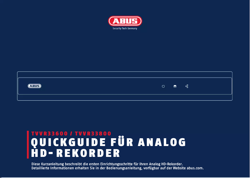 Image de la première page du manuel de l'appareil TVVR33601