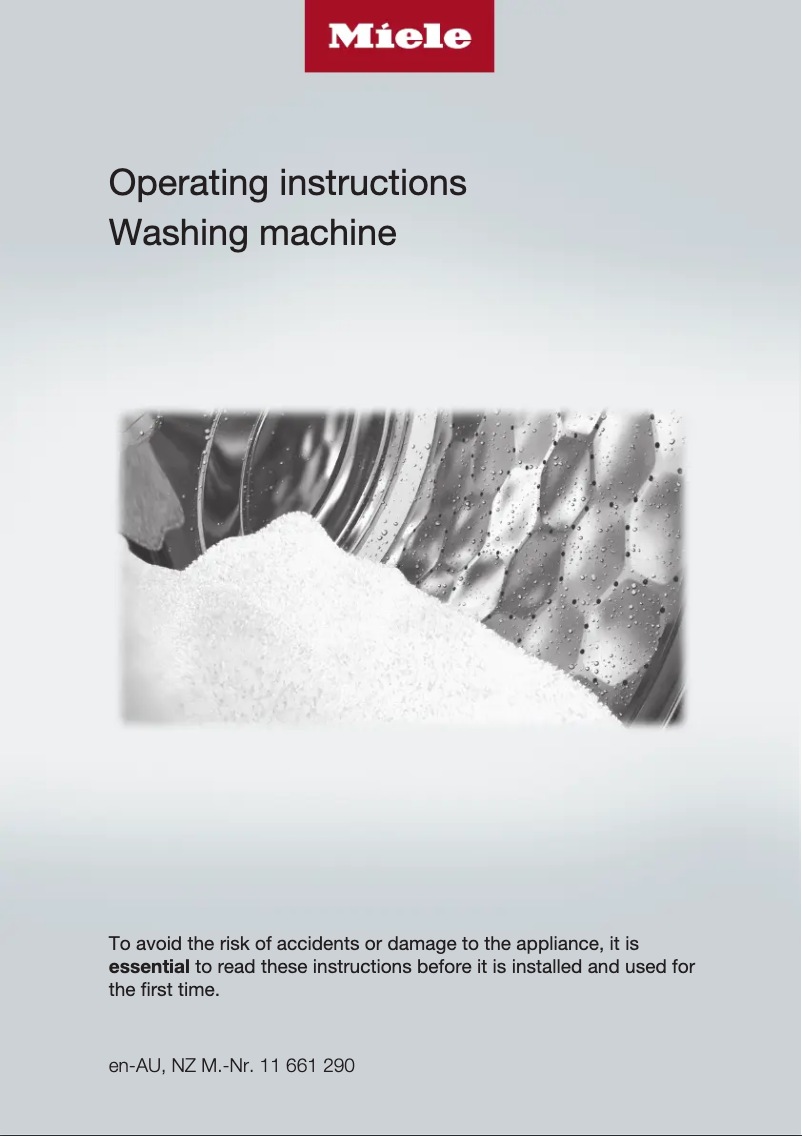 Page n°1 - Manuel utilisateur Miele W1 WWD120