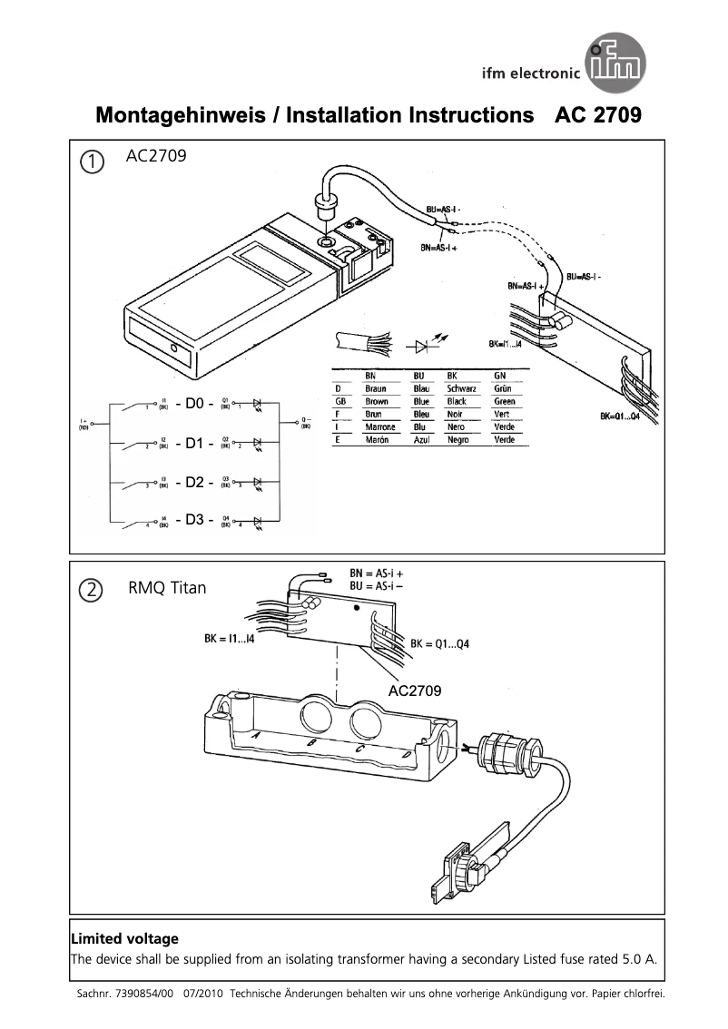 Image de la première page du manuel de l'appareil AC2709