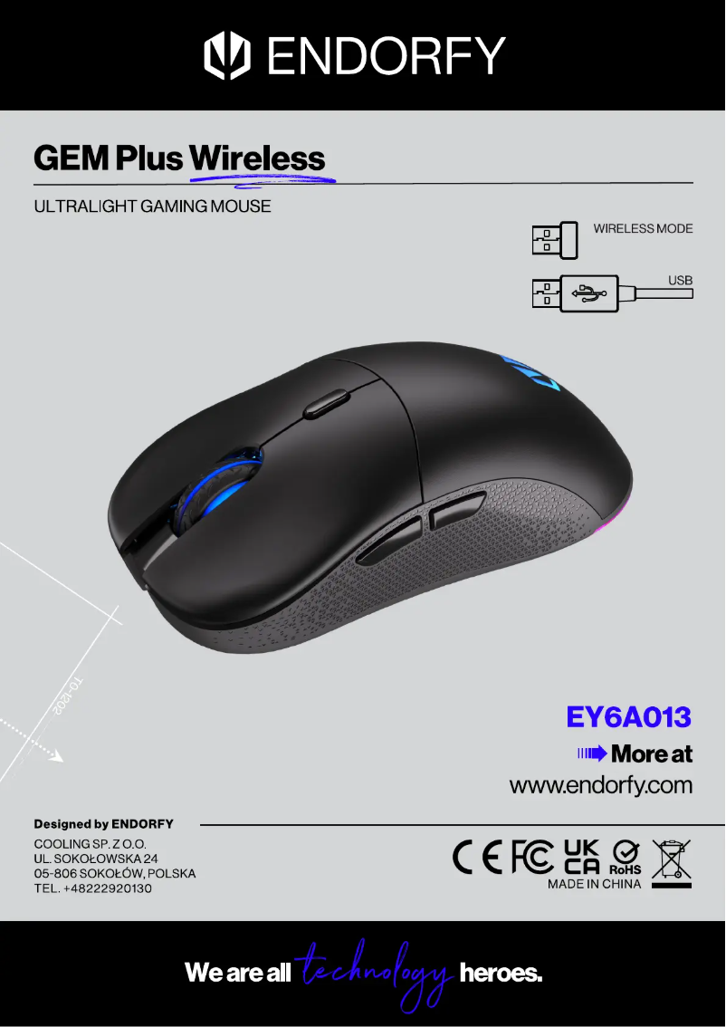 Page 1 de la notice Manuel utilisateur ENDORFY GEM Plus Wireless