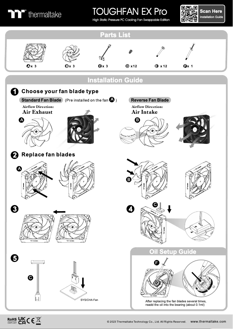 Page n°1 - Manuel utilisateur Thermaltake TOUGHFAN EX14 Pro