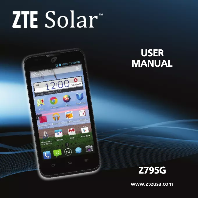 Page 1 de la notice Manuel utilisateur ZTE Solar Z795G