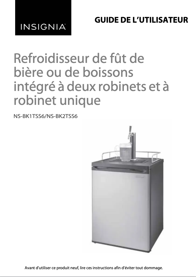 Page 1 de la notice Manuel utilisateur Insignia NS-BK1TSS6