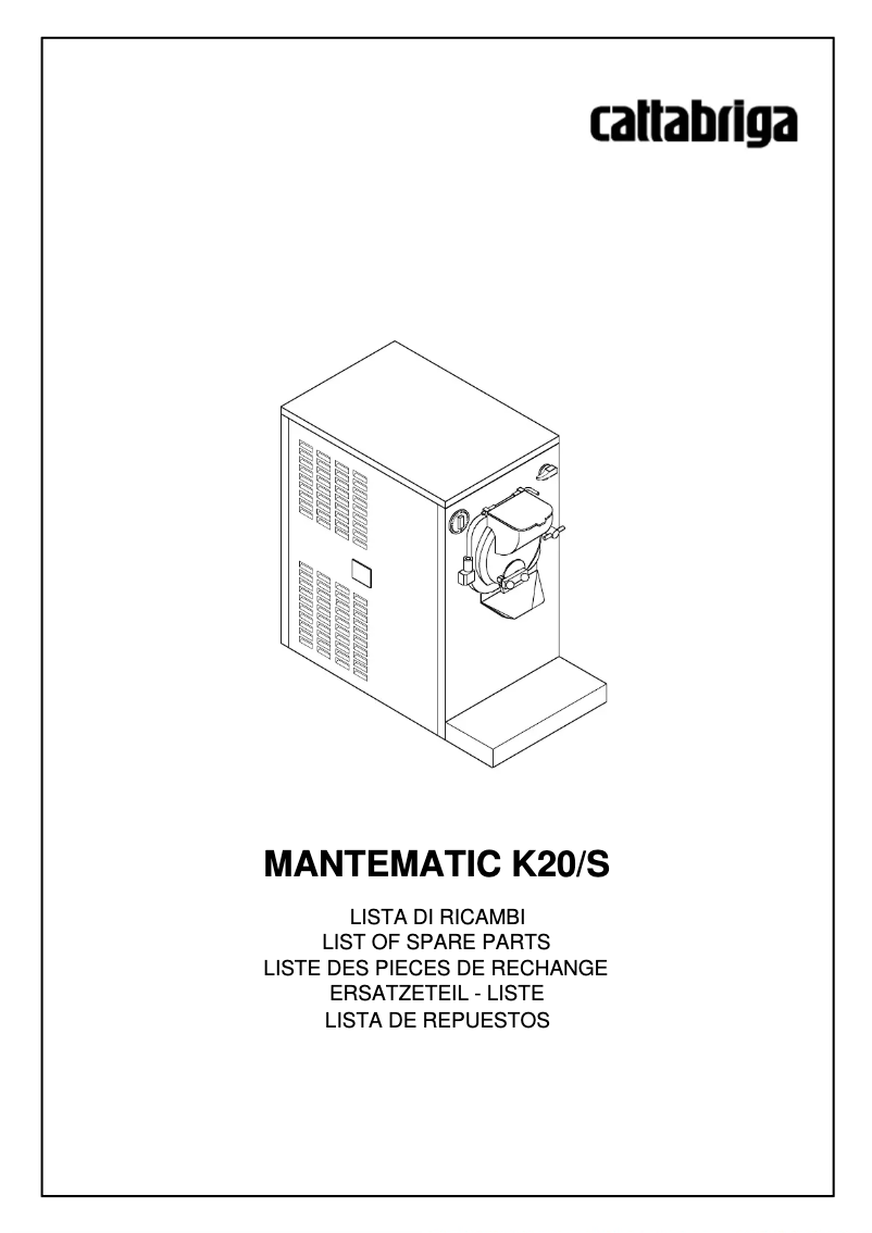 Page n°1 - Manuel utilisateur Cattabriga Mantematic K20/S