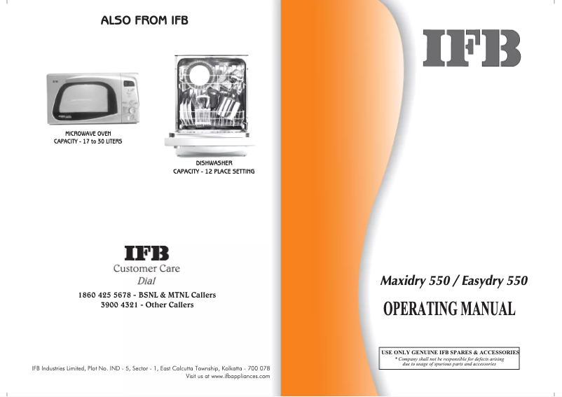 Página 1 del manual Manual de usuario IFB Maxidry 550