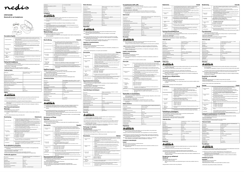 Page n°1 - Manuel utilisateur Nedis HPBT5050BK