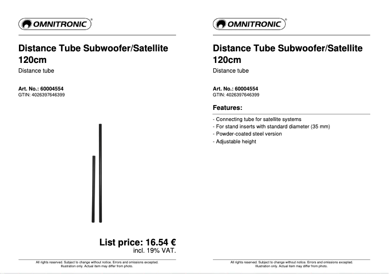 Image de la première page du manuel de l'appareil Distance Tube
