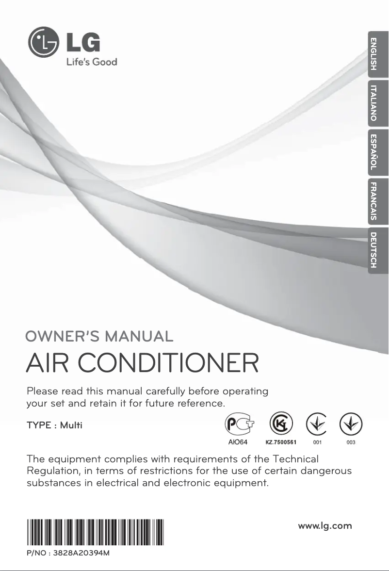 Page 1 de la notice Manuel utilisateur LG MS18AH