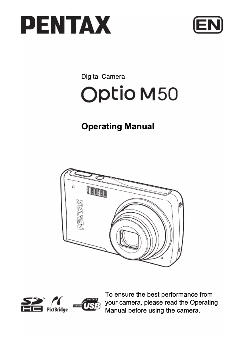 Page 1 de la notice Manuel utilisateur Pentax Optio M50