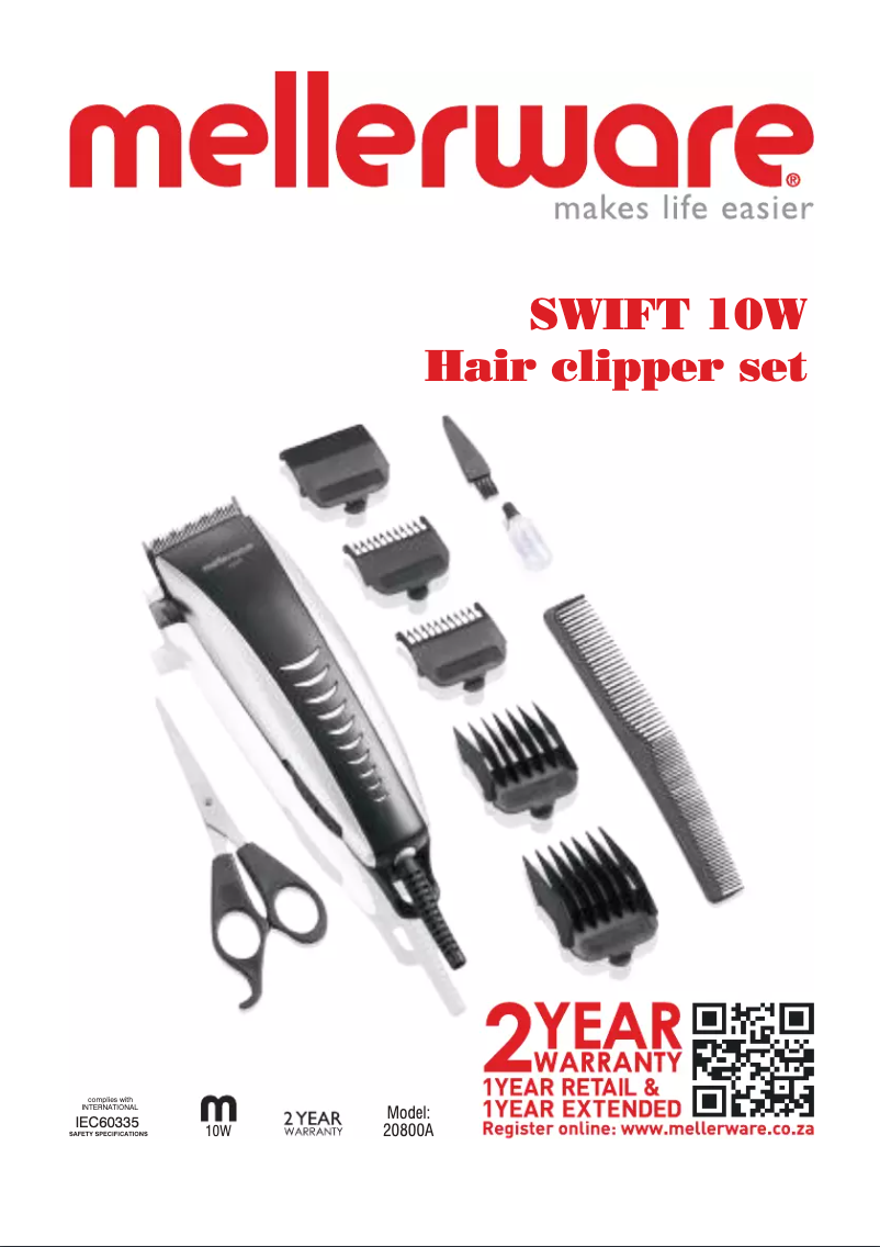 Page n°1 - Manuel utilisateur Mellerware 20800A