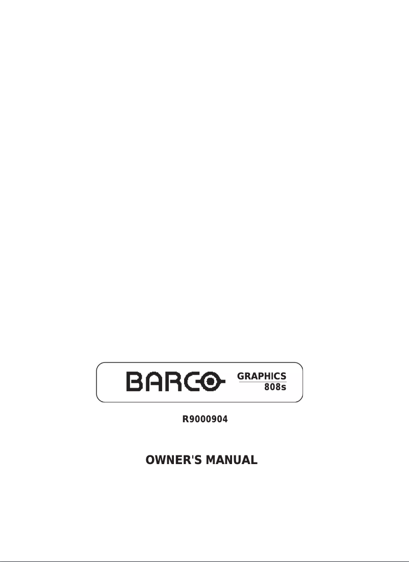 Page 1 de la notice Manuel utilisateur Barco Graphics 808s