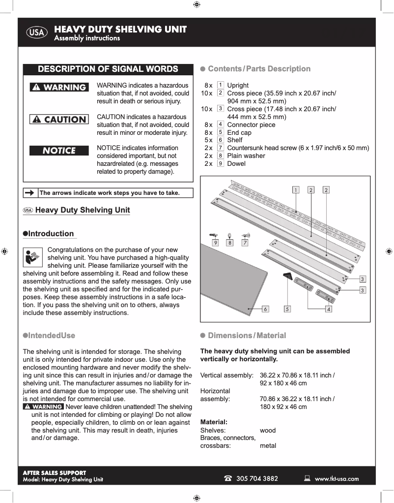 Page n°1 - Manuel utilisateur Workzone Heavy Duty Chipboard Shelving