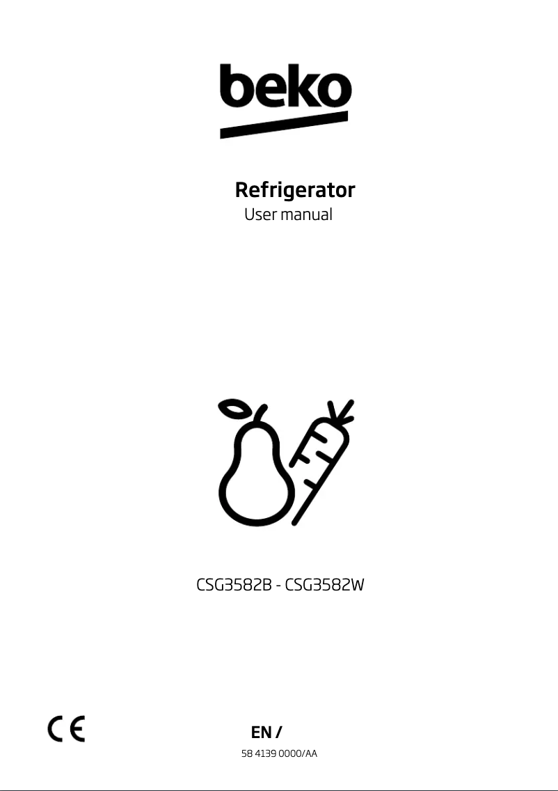 Page 1 de la notice Manuel utilisateur Beko CSG3582W
