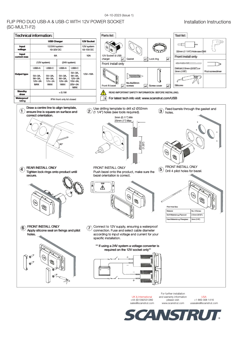 Page n°1 - Manuel utilisateur Scanstrut Flip Pro Duo SC-MULTI-F2