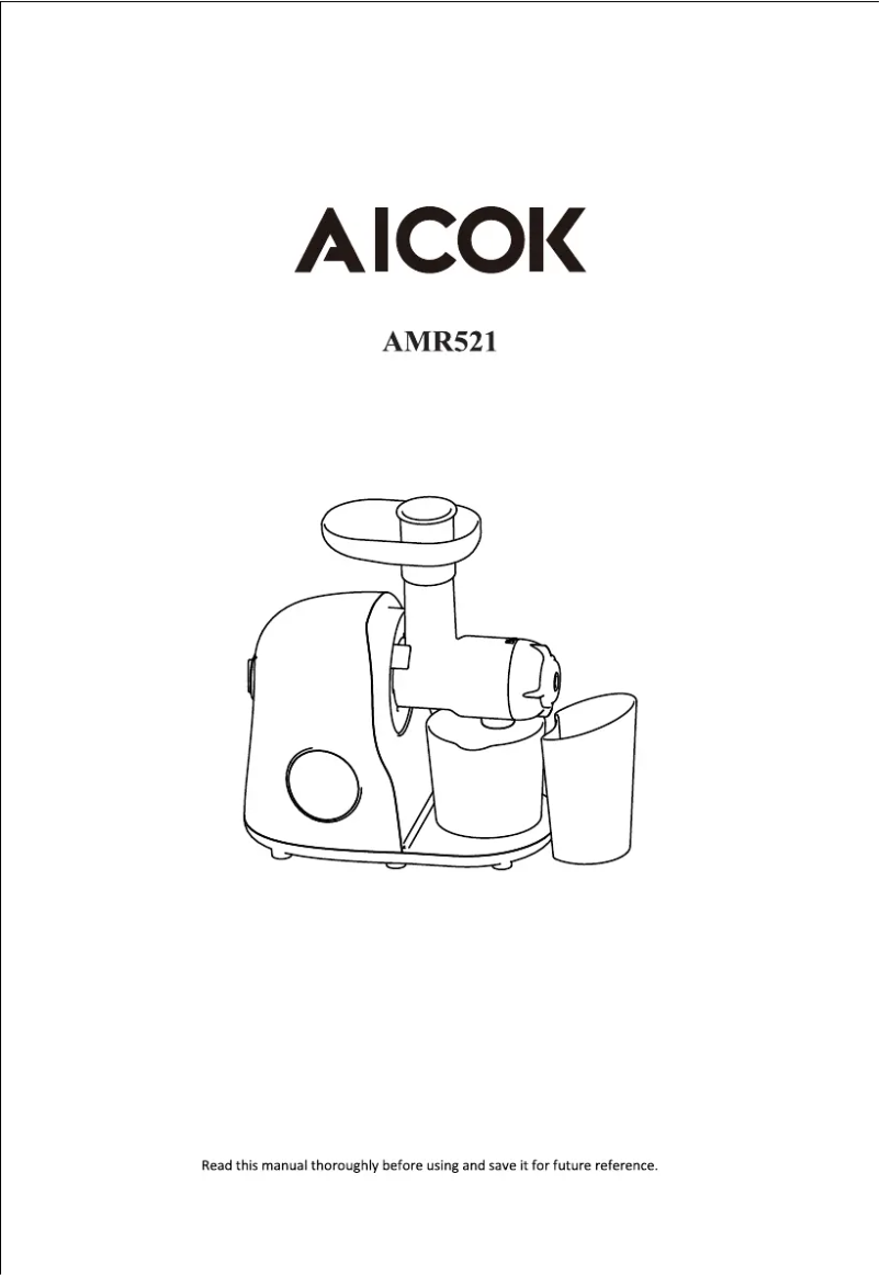 Page 1 de la notice Manuel utilisateur Aicok AMR521