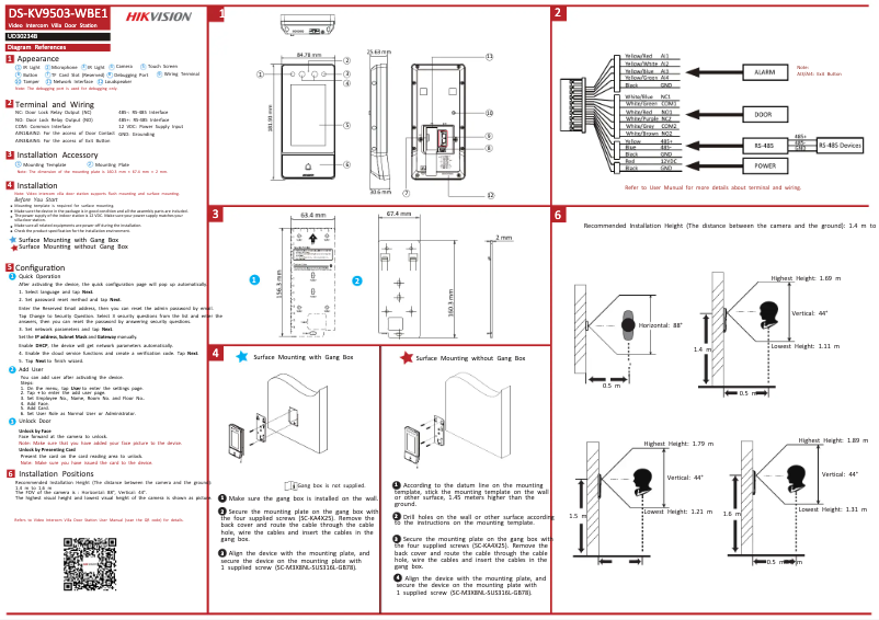 Image de la première page du manuel de l'appareil DS-KV9503-WBE1
