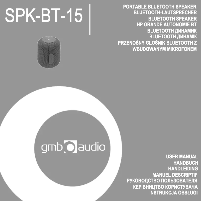 Page 1 de la notice Manuel utilisateur Gembird SPK-BT-15