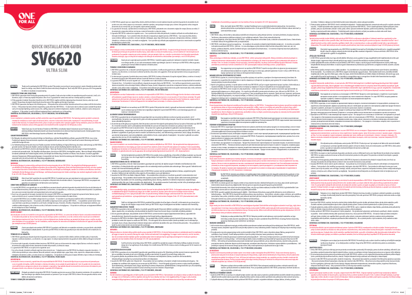 Page 1 de la notice Manuel utilisateur One for all SV 6620