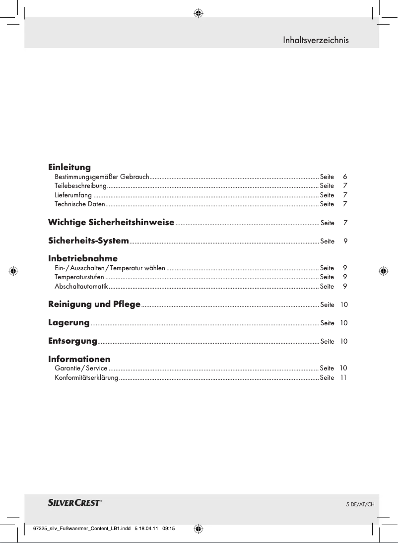 Page 1 de la notice Manuel utilisateur SilverCrest FW 10