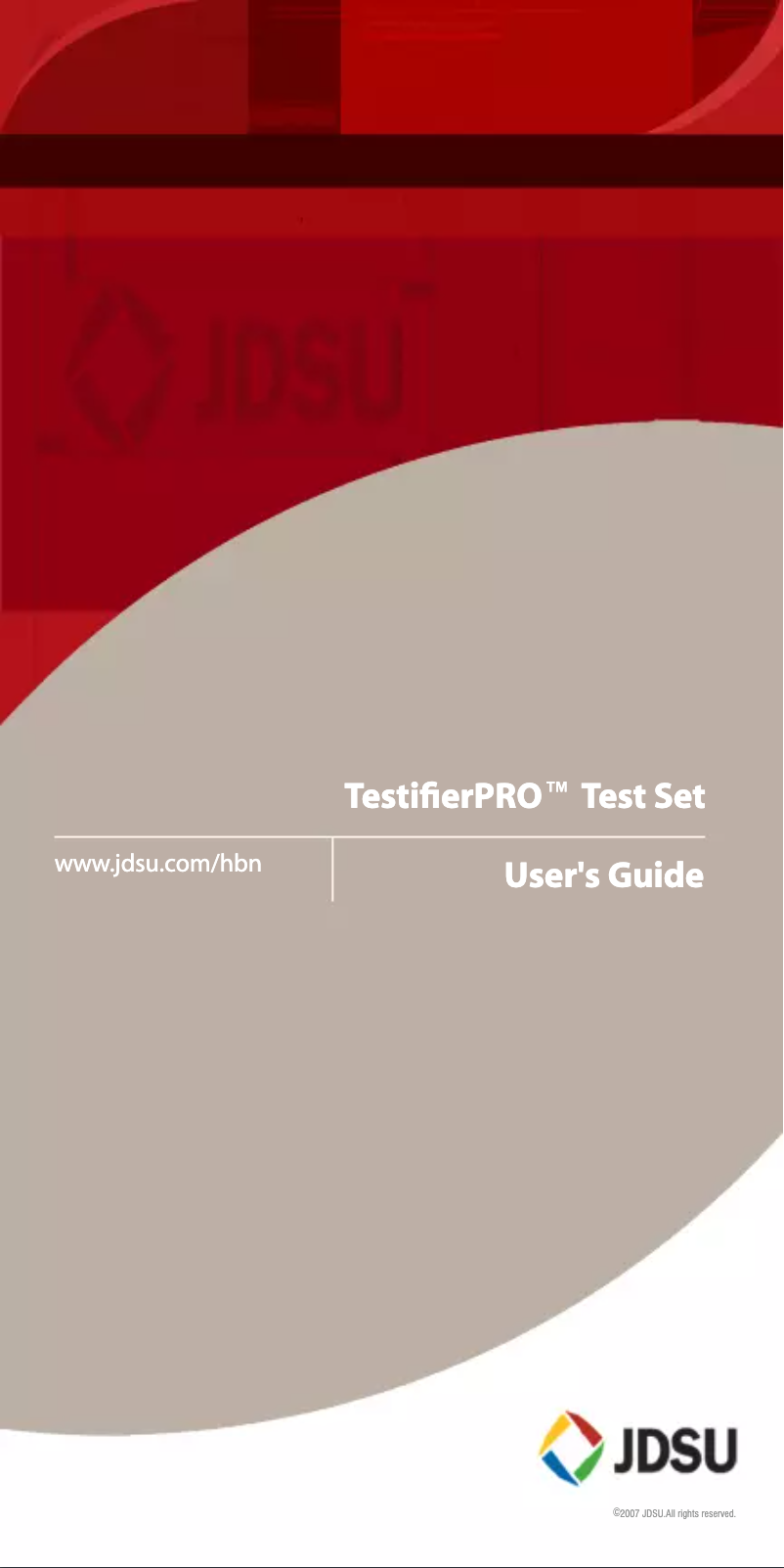 Page n°1 - Manuel utilisateur JDSU TestifierPRO TP655