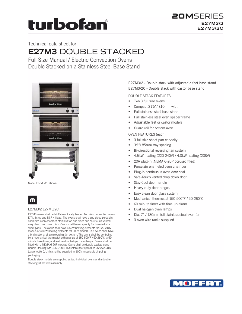 Page 1 de la notice Manuel utilisateur Moffat Turbofan E27M3