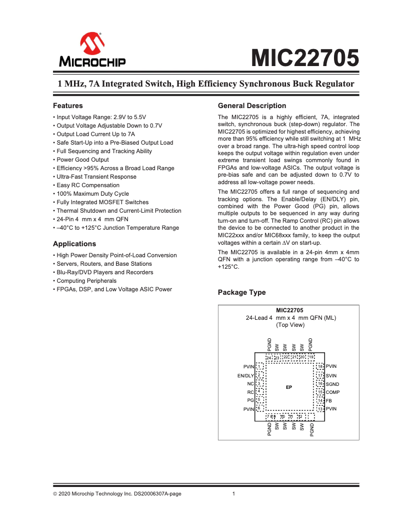 Imagen de la primera página del manual del dispositivo MIC22705