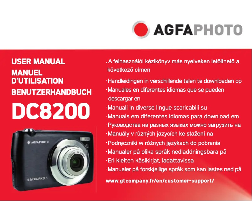 Page 1 de la notice Manuel utilisateur AgfaPhoto DC8200