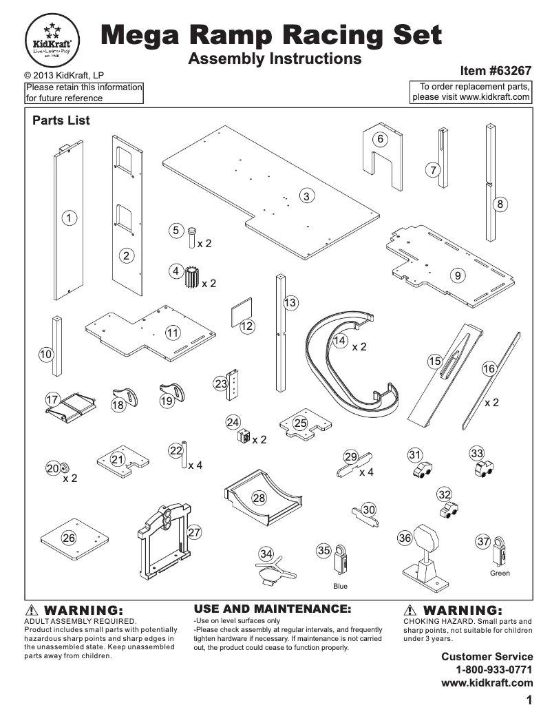 Page n°1 - Manuel utilisateur KidKraft Mega Ramp Racing Set