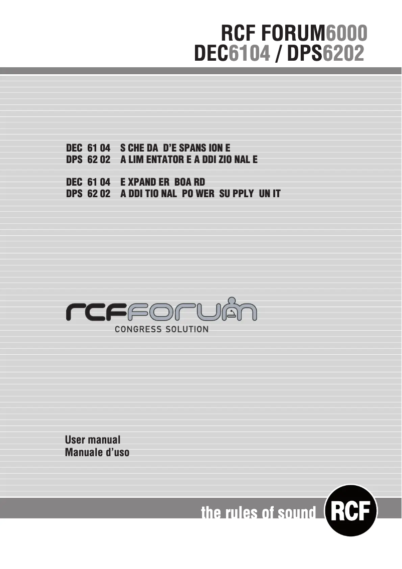 Page 1 de la notice Manuel utilisateur RCF DPS 6202