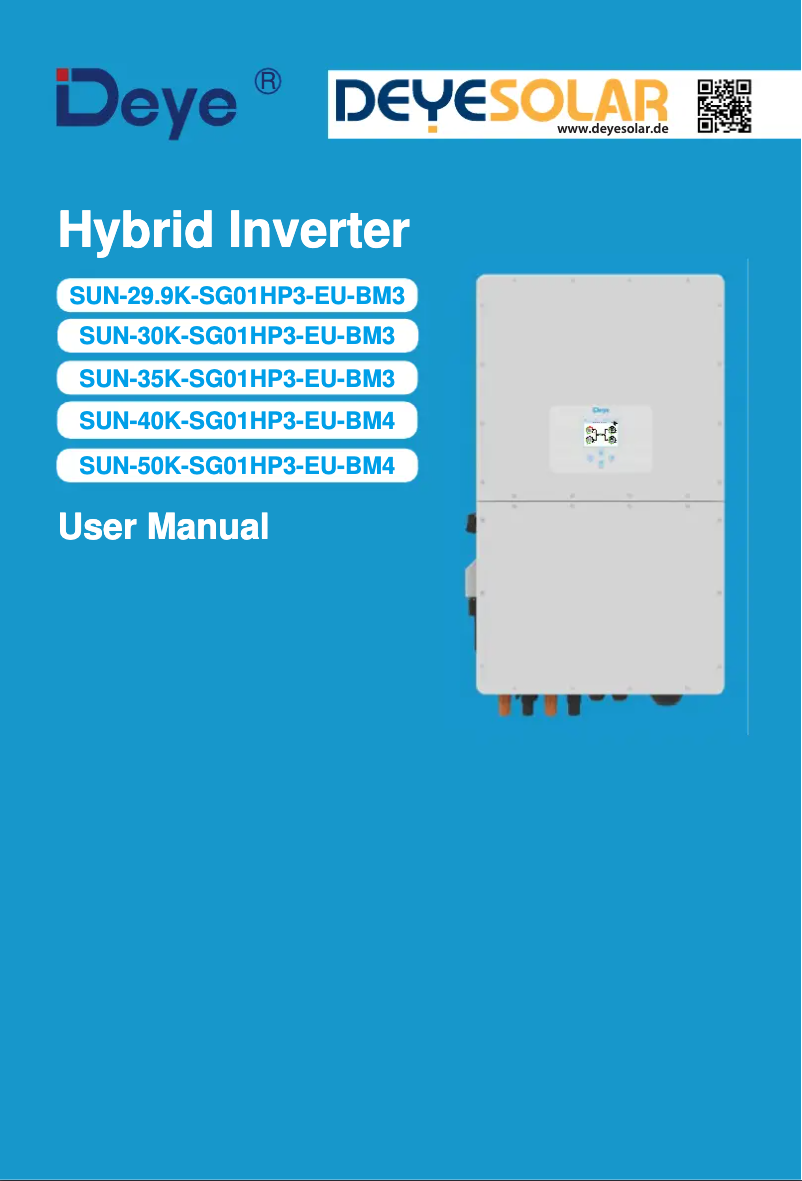 Image de la première page du manuel de l'appareil SUN-25K-SG01HP3-EU-BM2